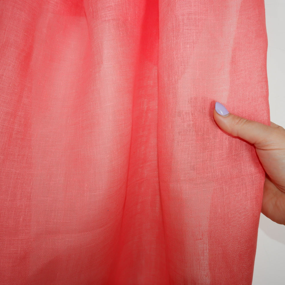 Sheer Linen curtains with rod pocket Natural