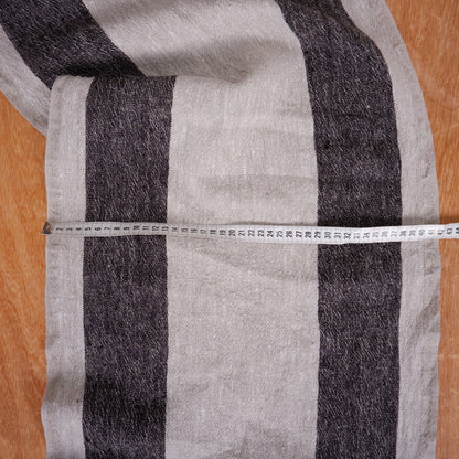 Black natur  - sack weave - linen fabric - Tuscany - 049A