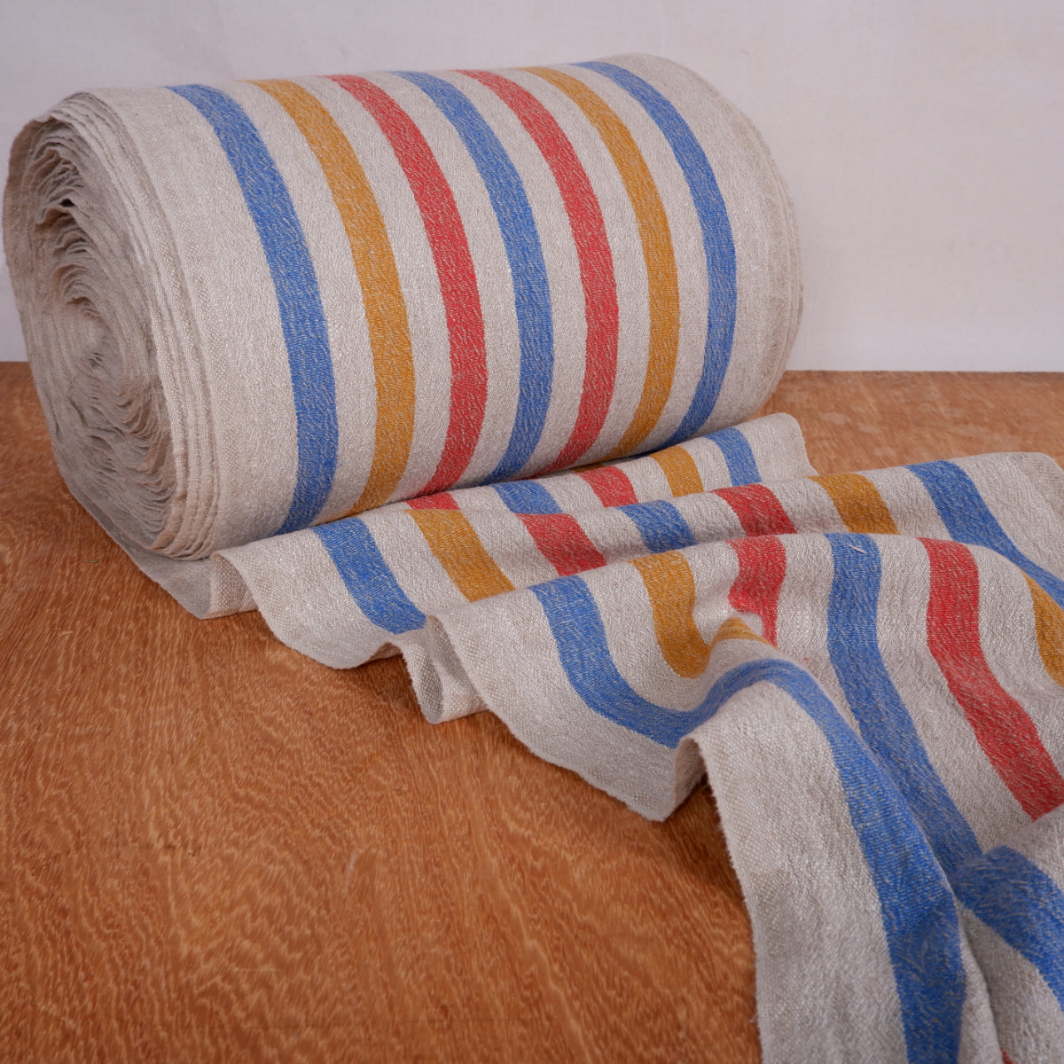 Multicolor stripes - sack weave - linen fabric - French stripes - 052A