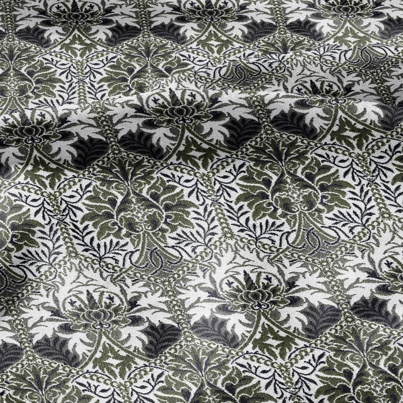 William Morris Honeycomb green print 100% LINEN Fabric - British linen floral upholstery home textile Victorian fabrics 3225