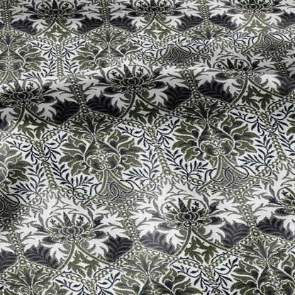 William Morris Honeycomb green print 100% LINEN Fabric - British linen floral upholstery home textile Victorian fabrics 3225