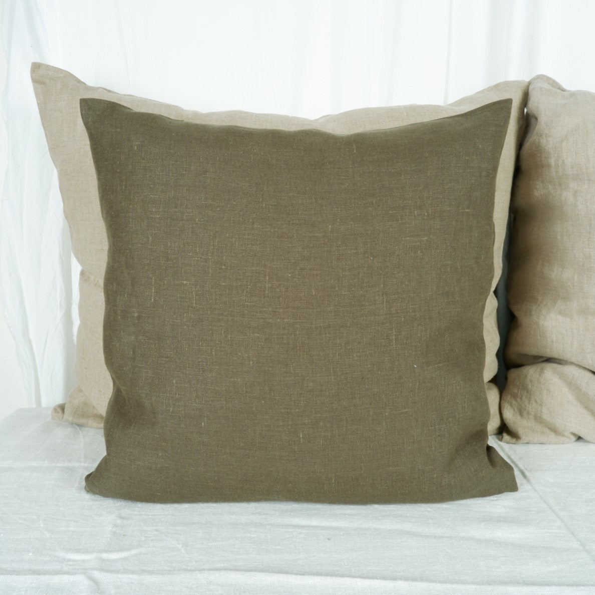 Sand - linen cushion cover