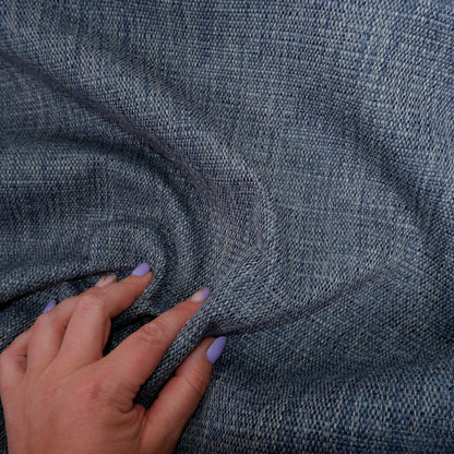 Blue and grey - Extra Heavy linen blend fabric - T025H