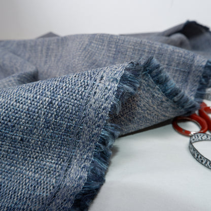 Blue and grey - Extra Heavy linen blend fabric - T025H