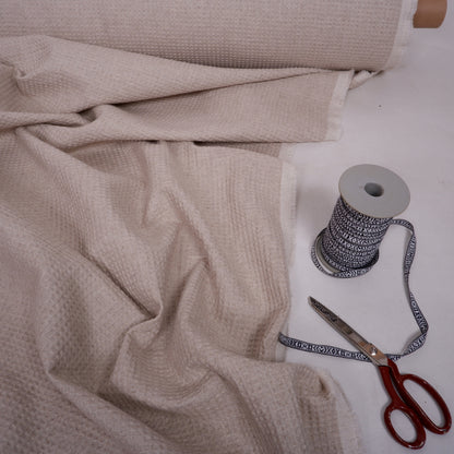 Sand - waffle weave - Linen cotton blend fabric - T023VA
