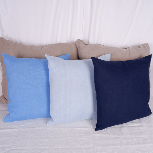 Blue - linen cushion cover