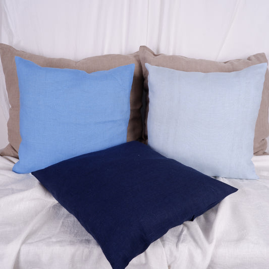 Blue - linen cushion cover
