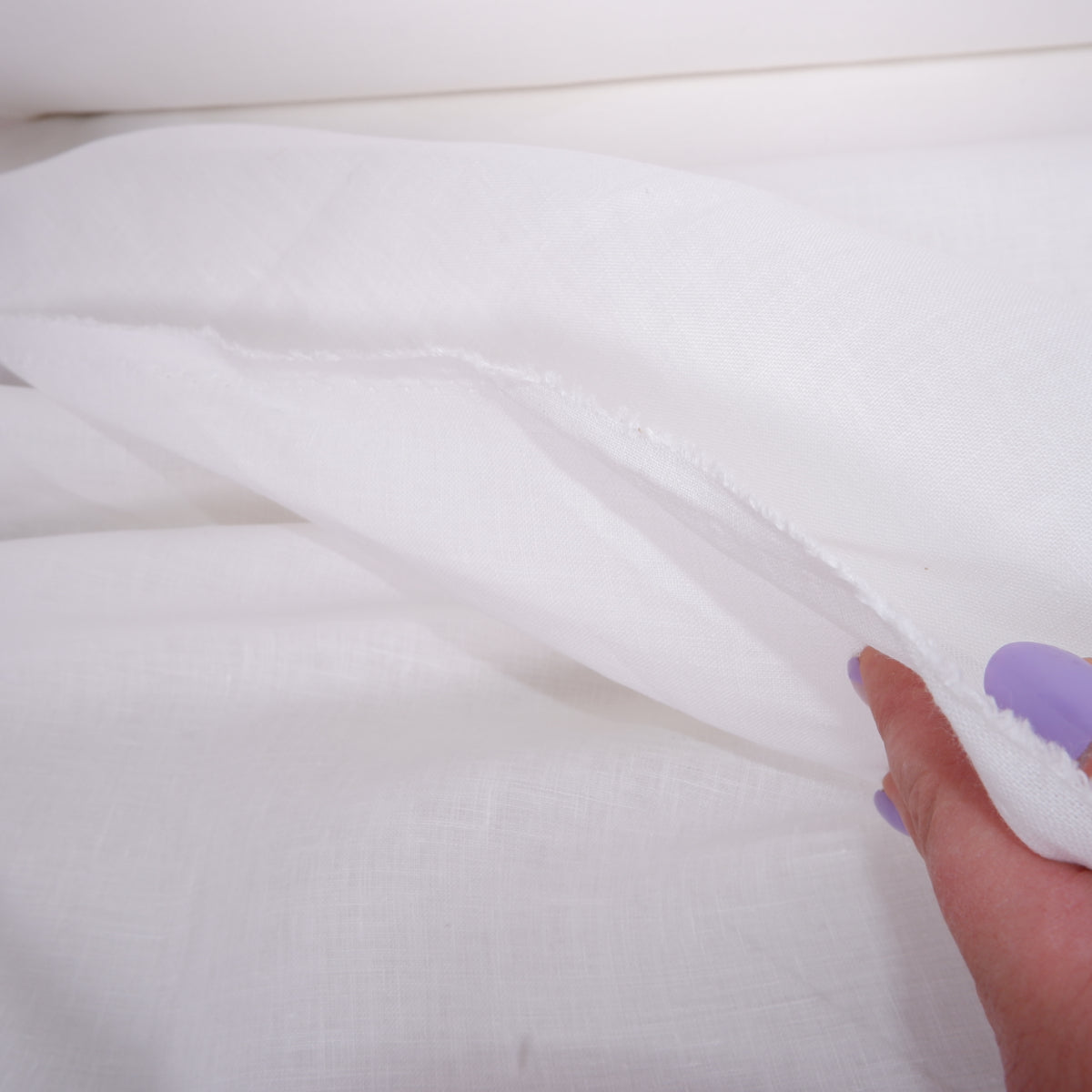 290 cm WIDE - White linen fabric - T028M