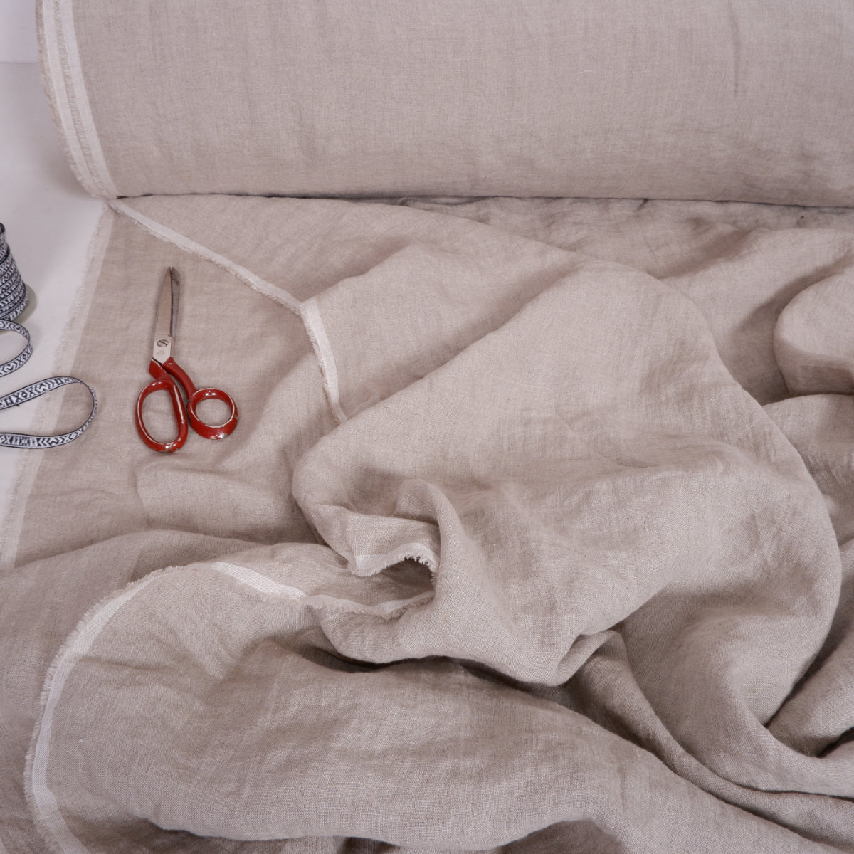 282cm WIDE - Natur linen fabric - T027M