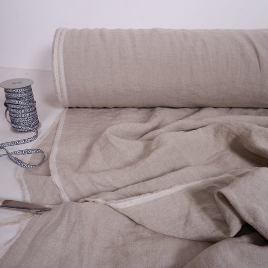 282cm WIDE - Natur linen fabric - T027M
