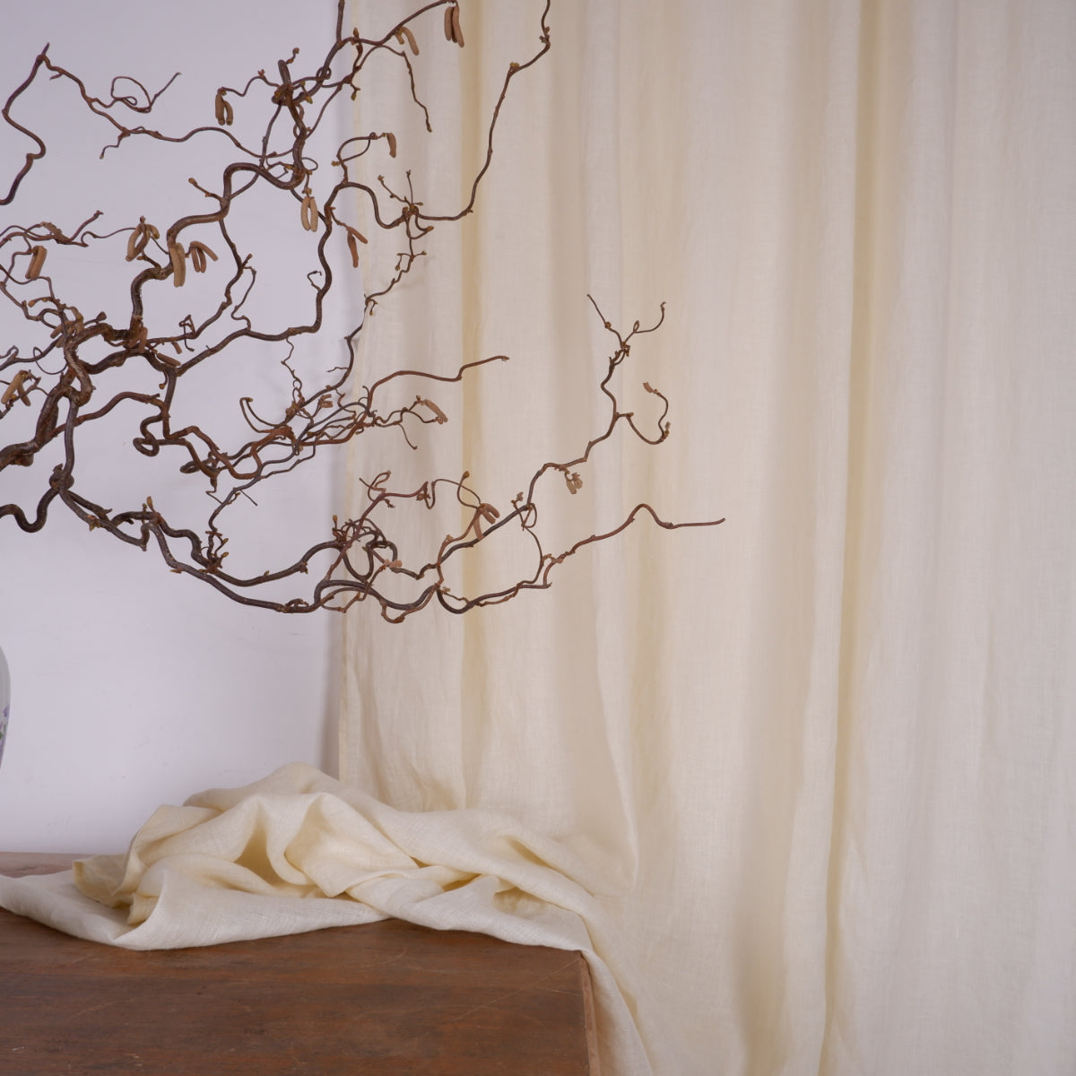Vanilla - Sheer Linen curtain - with rod pocket