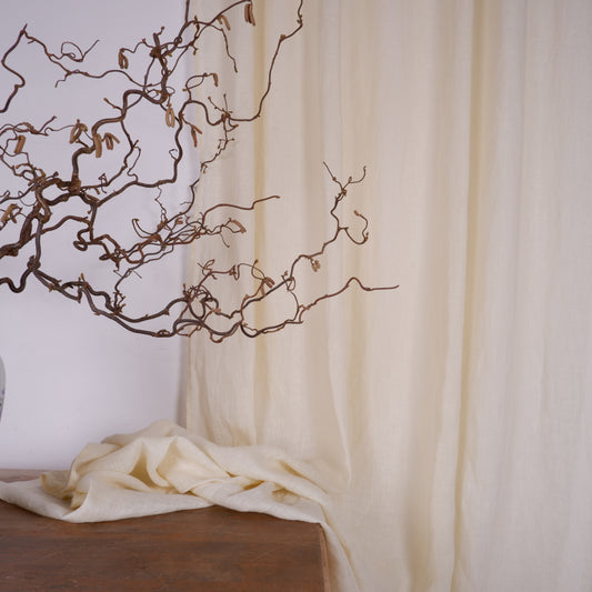 Vanilla - Sheer Linen curtain - with rod pocket