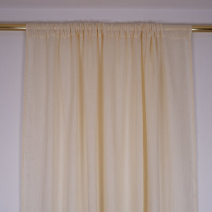 Vanilla - Sheer Linen curtain - with rod pocket