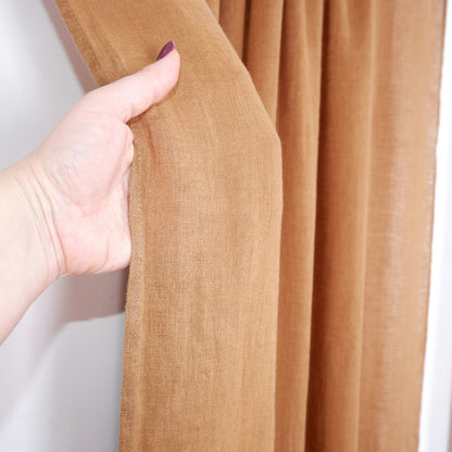 Bronze - Sheer Linen curtain - with rod pocket