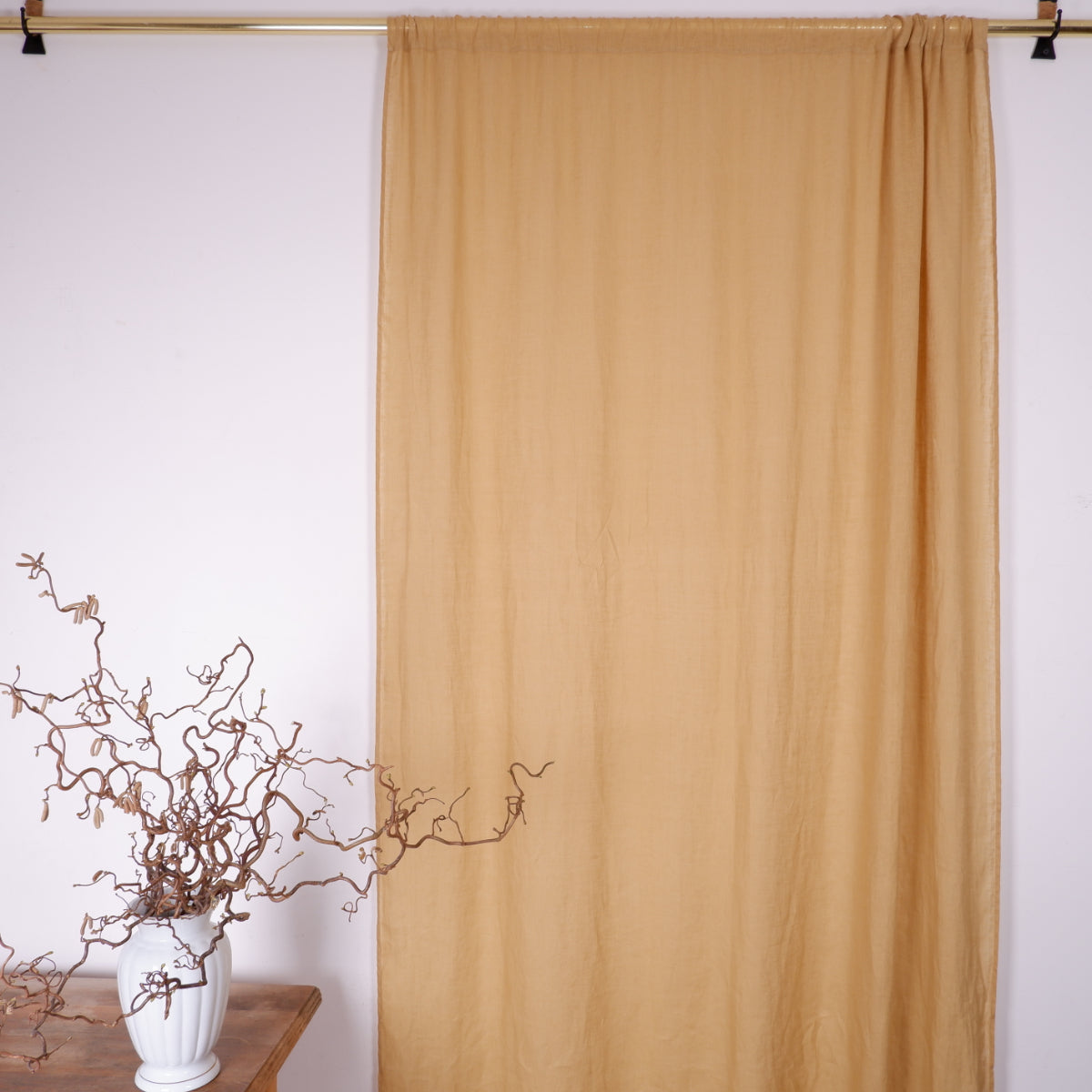 Sand - Sheer Linen curtain - with rod pocket