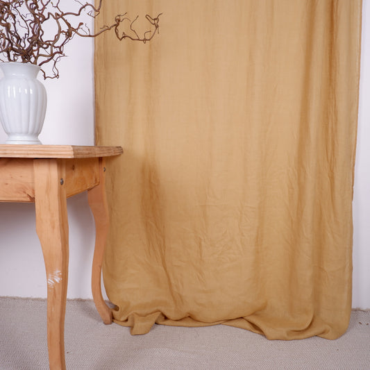 Sand - Sheer Linen curtain - with rod pocket