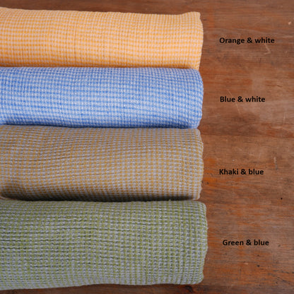 Waffle Orange  - Linen cotton blended - bath towel