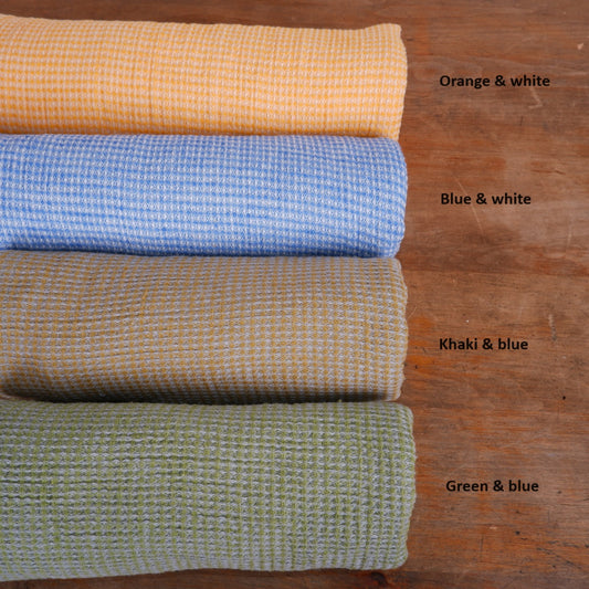 Waffle Orange  - Linen cotton blended - bath towel