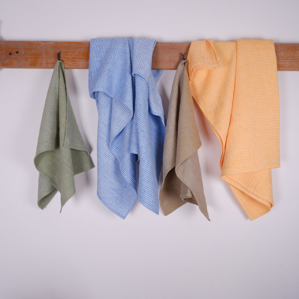 Waffle Orange  - Linen cotton blended - bath towel