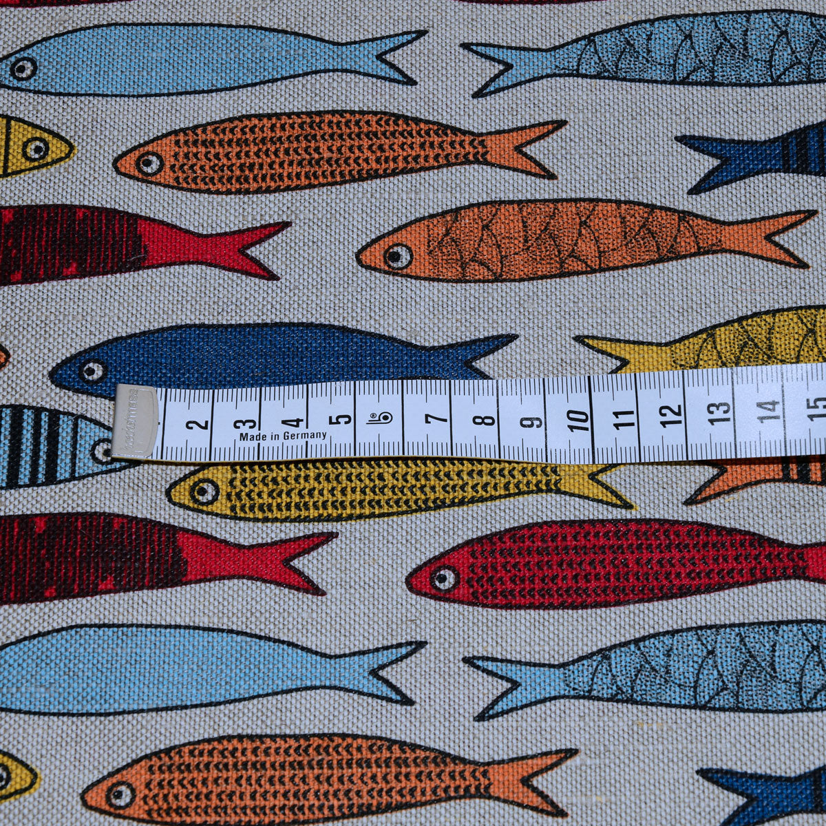 Print Fish -  Linen cotton blended fabric - 961P
