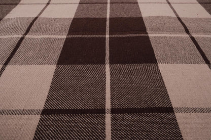 Tartan brown  - extra wide heavy linen - 196R