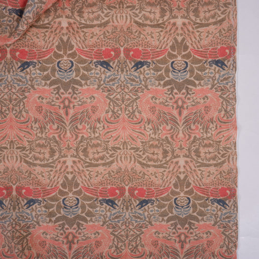 Printed linen fabric - Dragon Pink LL343P
