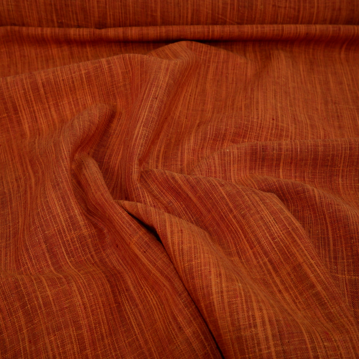 Tiny stripes - brick red - linen fabric - T142