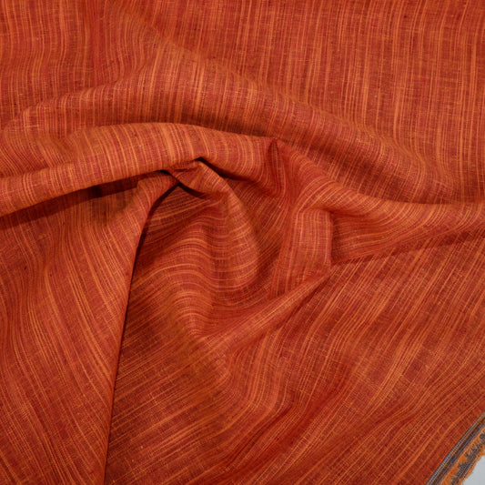 Tiny stripes - brick red - linen fabric - T142