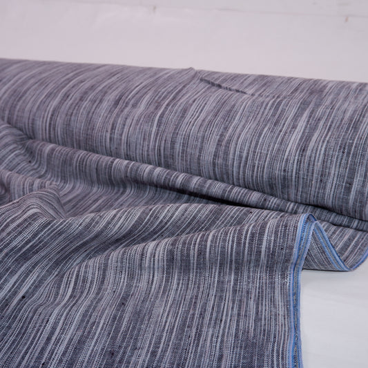 Tiny stripes - black linen fabric - T139