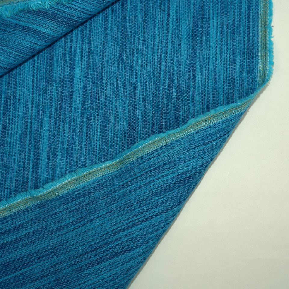 Tiny stripes - blue linen fabric - T146