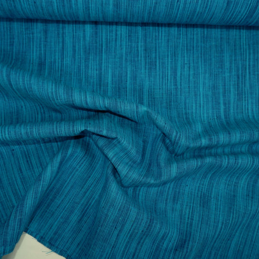 Tiny stripes - blue linen fabric - T146