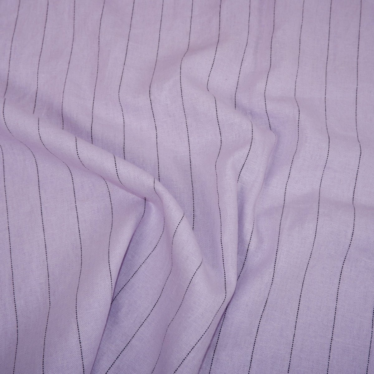 Purple and black stripes - linen fabric - T151