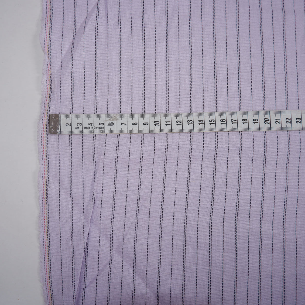 Black stripes on purple linen - linen fabric - T150
