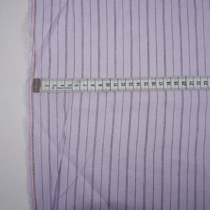 Black stripes on purple linen - linen fabric - T150