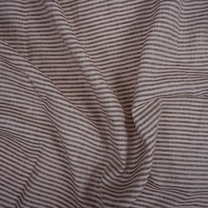 256 cm WIDE - Pink and black stripes - linen fabric - T161