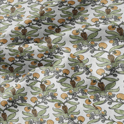Passion fruit CFA Voysey print on 100% LINEN - Art Nouveau Art crafts linen Fabric - botanical Historical upholstery home textile