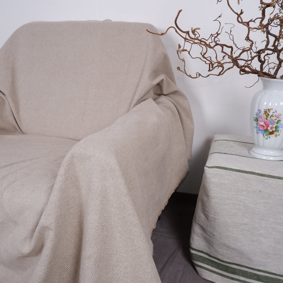 Natural linen blanket - Rice