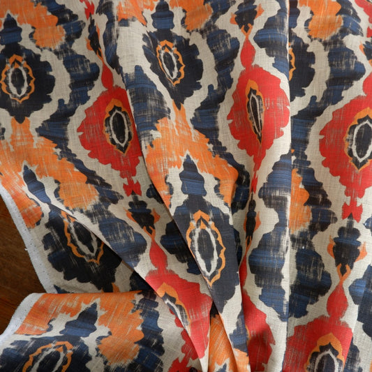 Colorful Rhombs - Printed linen fabric - LL353P