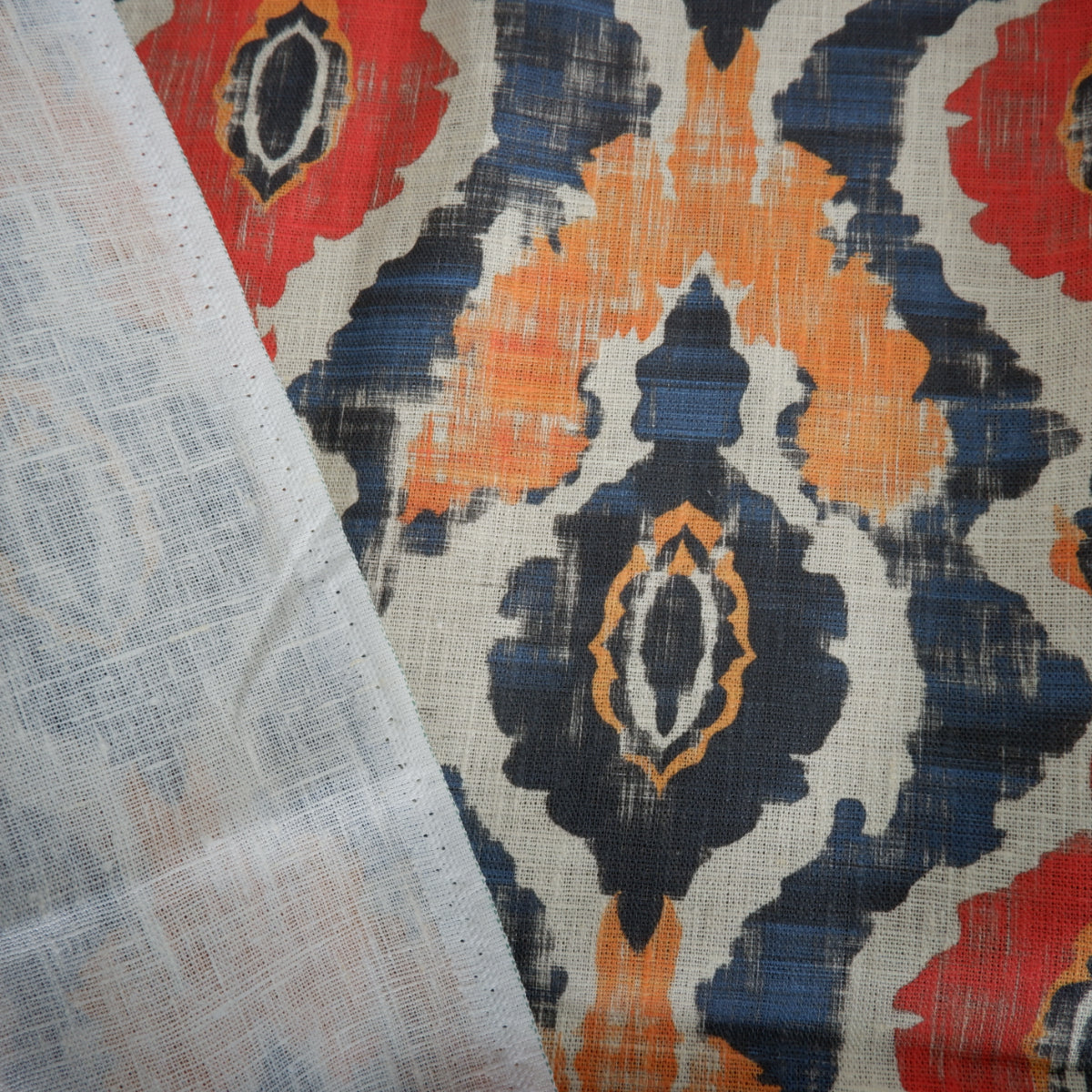 Colorful Rhombs - Printed linen fabric - LL353P