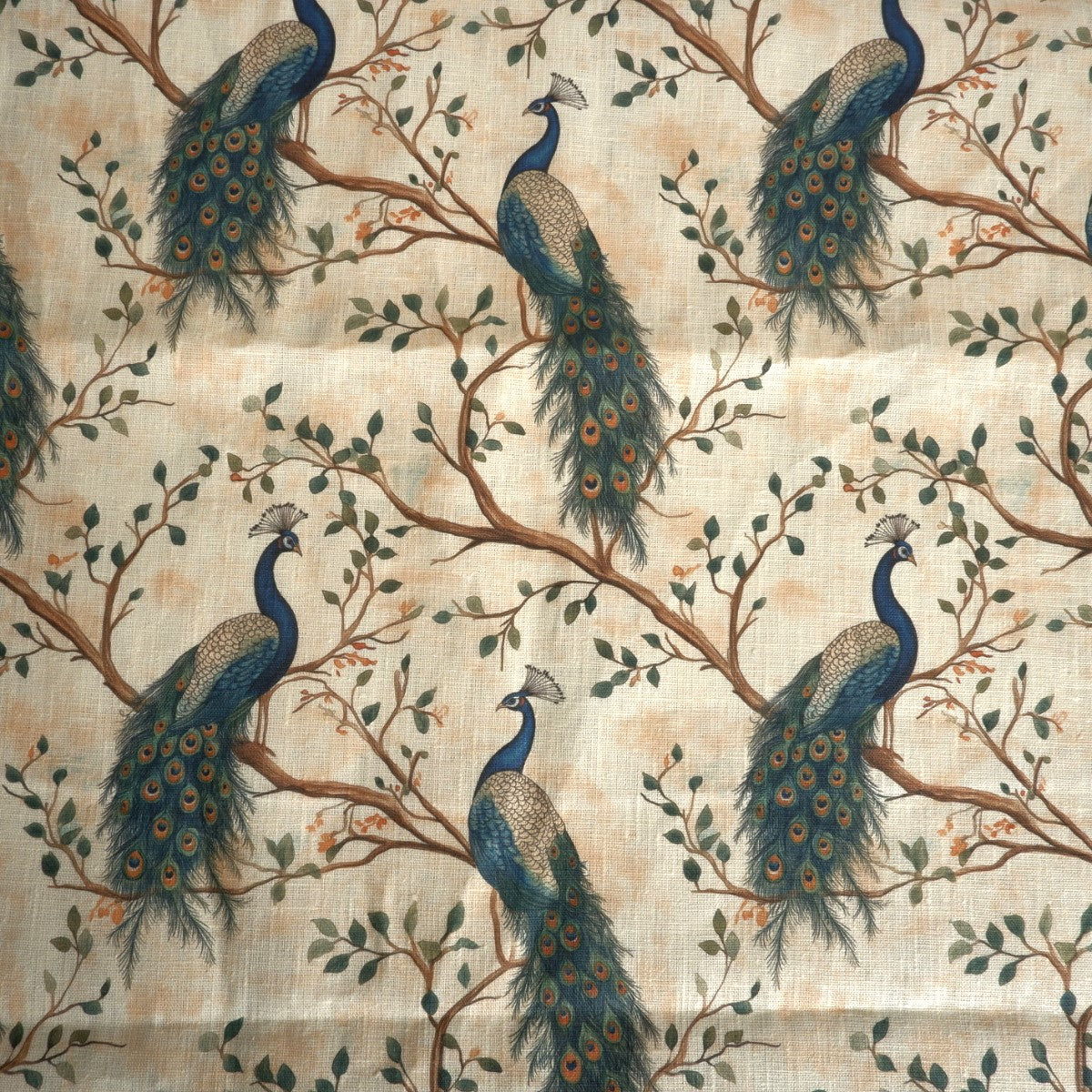 Peacock - Printed linen fabric - LL354P