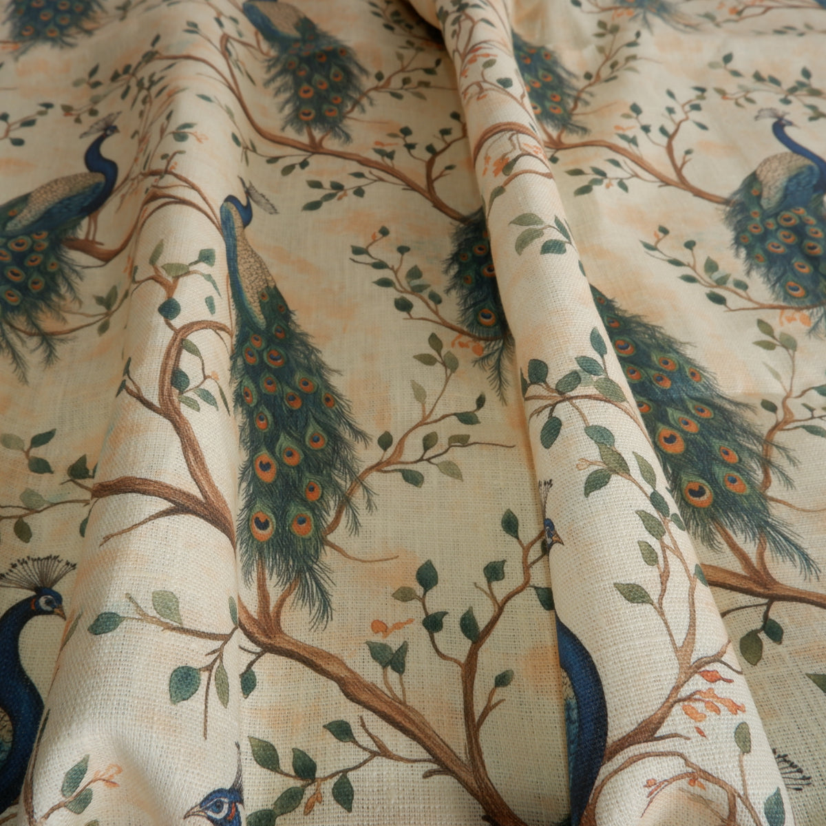 Peacock - Printed linen fabric - LL354P