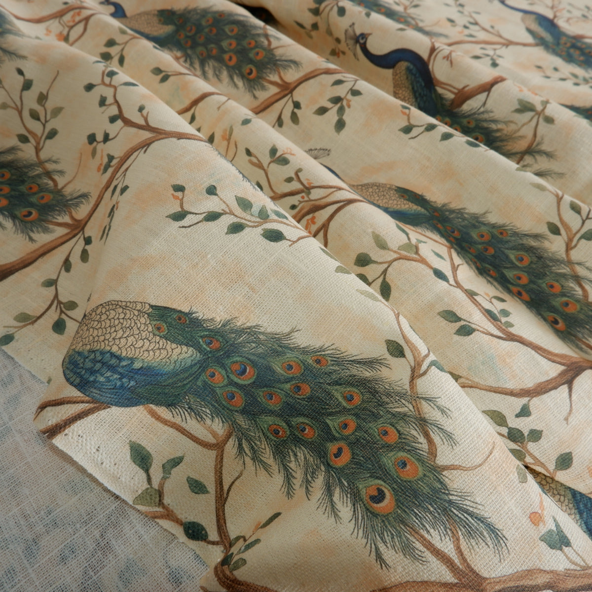 Peacock - Printed linen fabric - LL354P