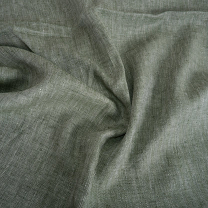 Linen fabric - Herringbone Dark green - T116
