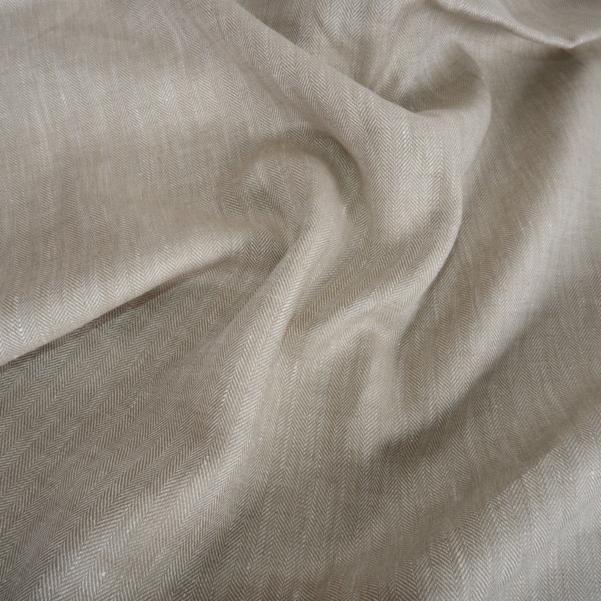Linen fabric - Herringbone Grey - T117