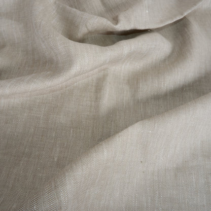 Linen fabric - Herringbone Grey - T117