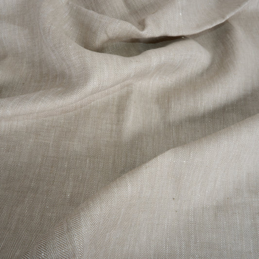 Linen fabric - Herringbone Grey - T117