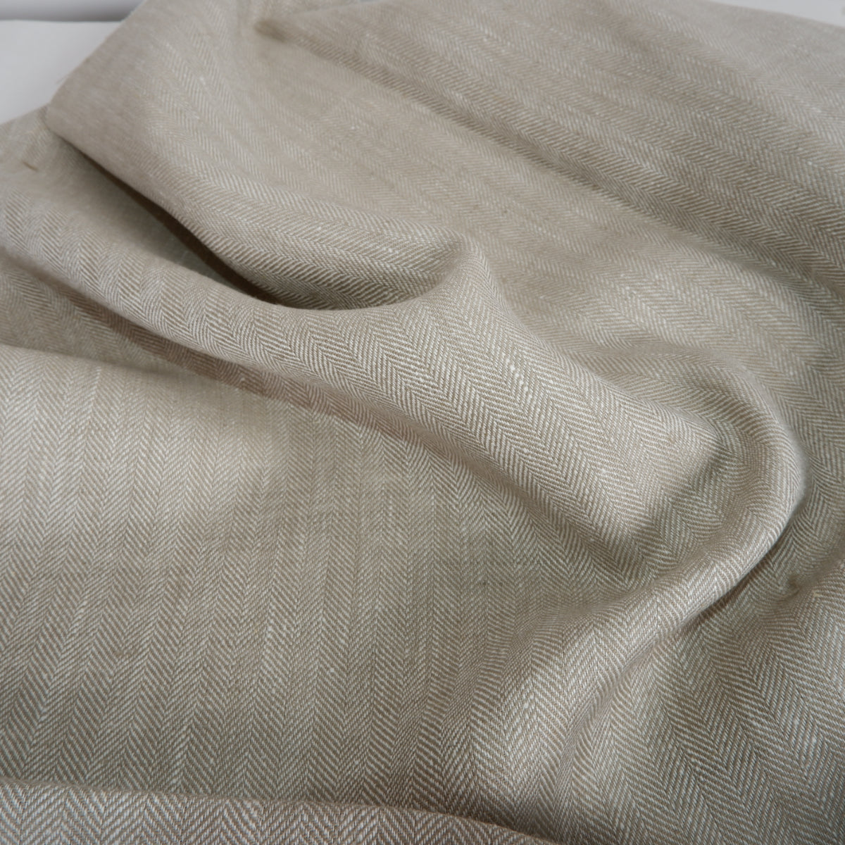 Linen fabric - Herringbone Grey - T117