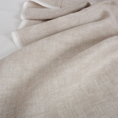 Linen fabric - Herringbone Natur - T127