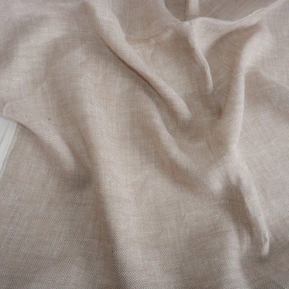 Linen fabric - Herringbone Natur - T127