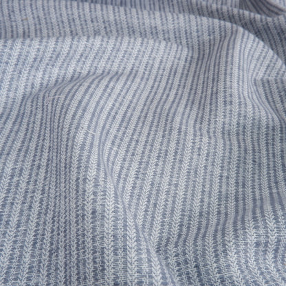 Linen fabric - greyish blue fishbone - T106
